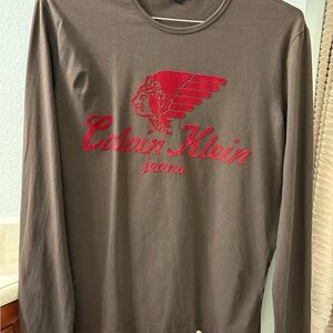 Calvin Klein Shirt with Red Logo. Sz XL